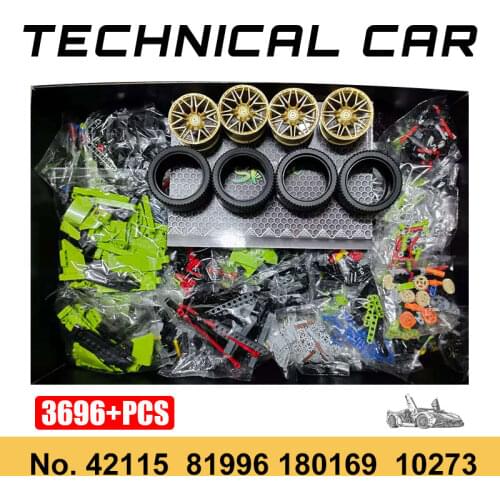 Compatible 42115 Technical Car Model Building Blocks Sian FKP 37 Super Racing Vehicle MOC Bricks Toys For Boys Childrens Gifts