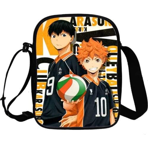 3D Anime Haikyuu Messenger Bag Reusable Handbag Bag Shopping Custom Ladies Single Shoulder Bag Haikyuu Messenger Bag Casual Tote