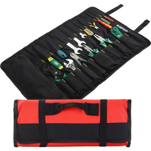 Large Wrench Roll Up Tool Bag Canvas Car Container Bag Organizer Roll Pouch Bag 4 Colors For Options