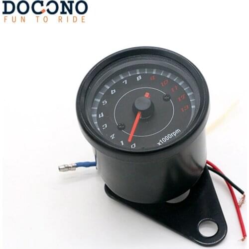 Universal Motorcycle LED Backlight Tachometer Night Light 13000 RPM Odometer Speedometer Silver Universal For Motocross