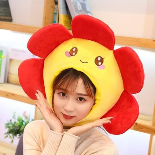 Japanese and Korean Version of The Cute Sunflower Hat Funny Little Flower Headgear Girl Funny Photo Props Selling Cute Headwear