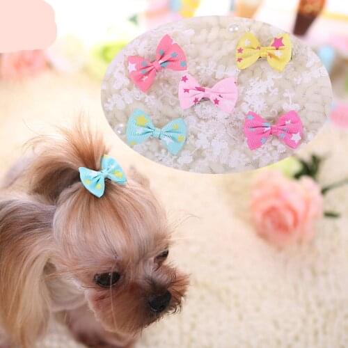 Dog Grooming Bows Cat Dog Hair Bows Grooming Accessories Pet Dog Ribbon Bow Hair Clip Dog Bowknot Hairpin Pet Hair Accessories
