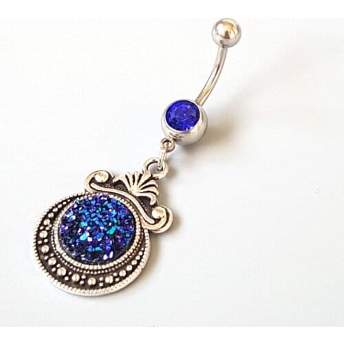 Galaxy Dangle Belly Rings Stainless Steel Sexy Belly Button Ring Female 14G Piercing Ombligo Nombril Navel Piercing Body Jewelry