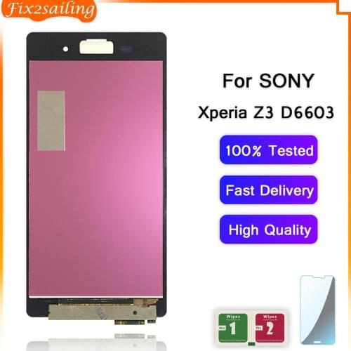 100% Tested LCD Display Touch Screen Digitizer Assembly Replacement For Sony Xperia Z3 D6603 D6633 D6643 D6653 5.2"