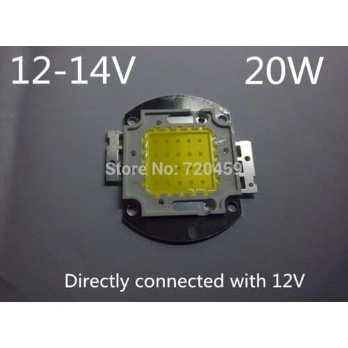 12-14V 20w high power led light beads super bright white cob chip led lights 12-14V free shipping taiwan chip LED high lumen