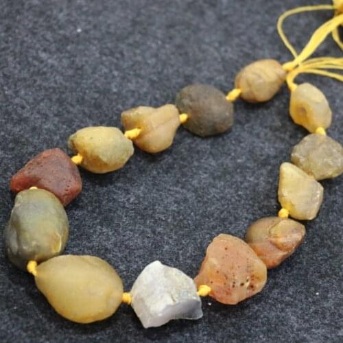 15.5inch/12-22x14-25mm Druzy Yellow Rough Nugget Beads, Gems Stone Large Size Rock Raw Crystal Quartz Women Beads Necklace