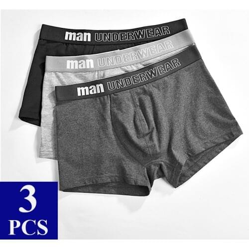 3Pcs Man Underwear Cotton Gay Boxershorts Men Solid Men Underwear Men Boxer Shorts Male Boxer Hombre Panties Underpants Cueca