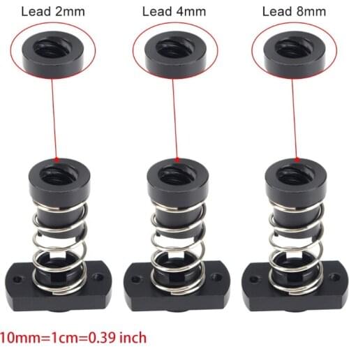 3D Printer T8 POM Anti-Backlash Spring Loaded Nut Elimination2mm / 4mm / 8mm J0PB