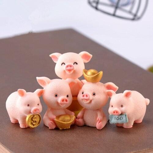 5Pcs/Set The Pig Miniatures Decoration