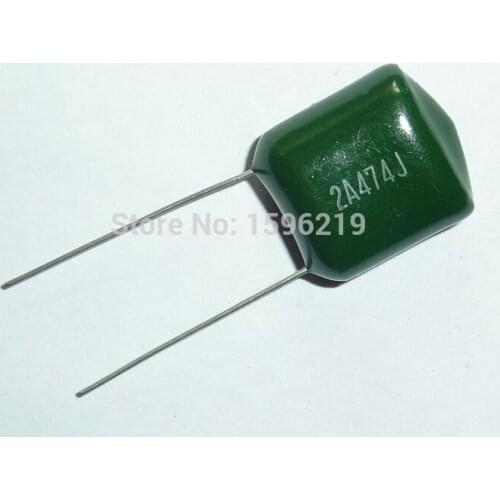 5pcs Mylar Film Capacitor 100V 2A474J 0.47uF 470nF 2A474 5% Polyester Film capacitor