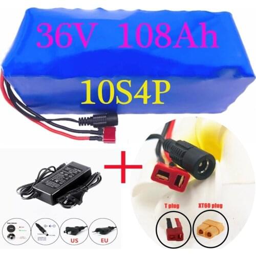 36V Battery Pack Electric Bicycle Scooter 18650 Li-Ion Rechargeable 10S4P 108A 780W BMS Batteries Function Overcharge Protection