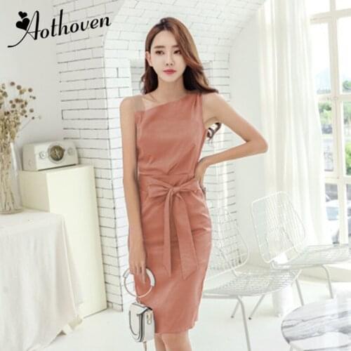 Розовые летние платья AOTHOVEN China At AliExpress