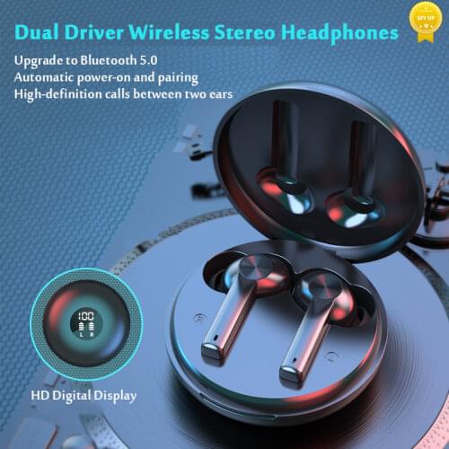 B16 Bluetooth 5.0 Earphones Wireless Headphones Bass Stereo Sports Waterproof Earbuds Charging Box for Android IOS LED Display