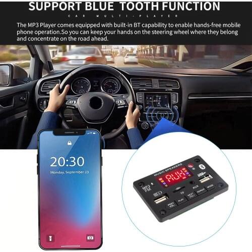 Wireless Handsfree 5V 12V Bluetooth 5.0 APE/MP3 Decoder Board FM Radio MP3 Player Support TF Card USB AUX Audio Decording Board