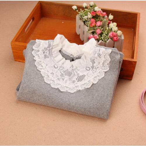 2019 Autumn girls blouse kids clothes children clothing school girl blouse lace collar cotton child shirt blusas age 1-16Y