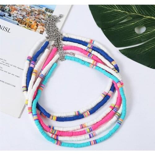 Bohemian Handmade Colorful Beads Choker Necklace Boho Candy Color Bead Satellite Necklace Women Fashion Jewelry Necklaces