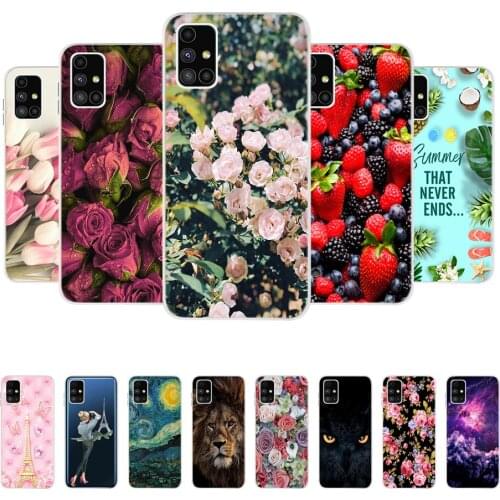 For Samsung Galaxy M51 M31 M21S M31S F41 Cover Case Flower Printed Silicone Soft TPU Phone Case For Samsung M31 51 M 21S Funda