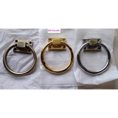 Door Handle Door Pull Ring Knob Shiny Silver Drop Pull Ring Wooden Door Knocker Chair Pulls Handle 111x56x38MM