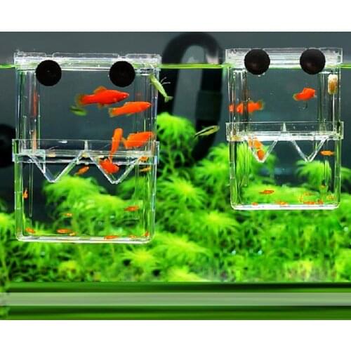 2 Size Acrylic Aquarium Floating Breeding Box Double Layers Fish Tank Aquariums For Guppy Betta Breeding Hatchery Isolation