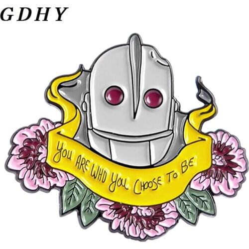 GDHY You Are Who You Chose To Be Brooch Iron Man Giant Robot Enamel Pins Animation Role Pin Brooches Lapel Badge Jewelry Gift