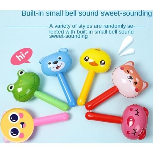 Animal Head Long Stick Children 's Inflatable Toy Small Inflatable Bell Hammer Balloon