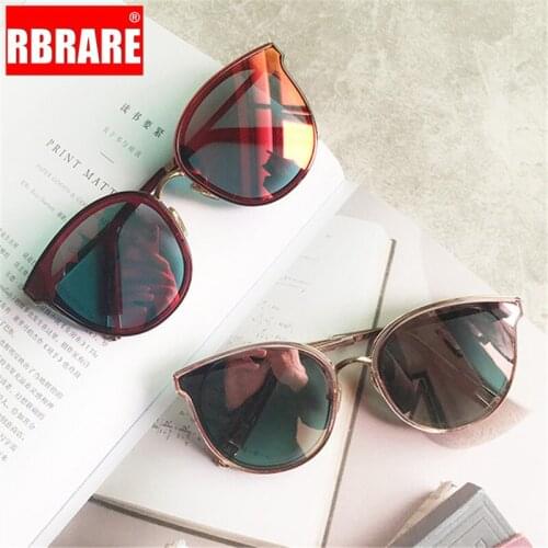 RBRARE Round Meatl Sunglasses Women 2021 Luxury Brand Oversized Sunglasses Retro Gradient Mirror Sun Glasses Vintage Oculos Pink