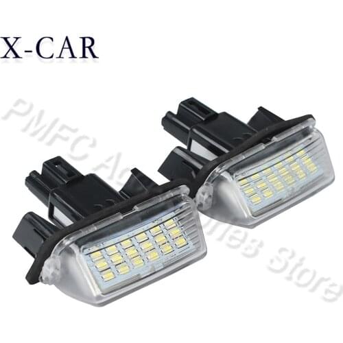 X-CAR 2PCS License Plate Light LED for Toyota Camry 50 Yaris Plate Lights Number For Peugeot For Citroen 207 306 307 406 407 C3