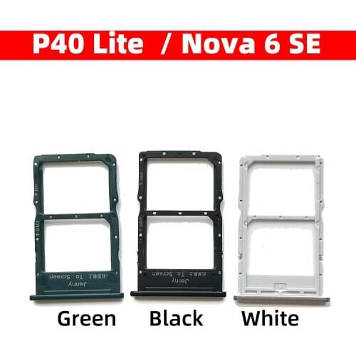 Sim Card Tray For Huawei P40 Lite , Nova 6 SE Sim SD Memory Card Holder Sim Card Slot Holder Replacement Parts