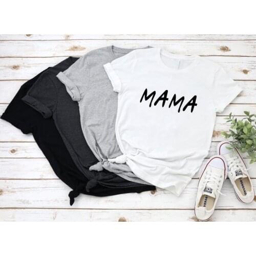 Mom mama shirt Fashion Plus Size Kawaii Graphic Short Sleeve Top Tees 100% Cotton O Neck 2021 Harajuku Female Drop shipping