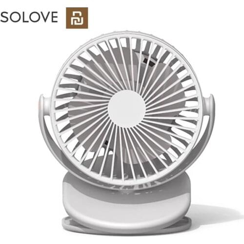 Youpin SOLOVE Clip Mini Fan Portable Rechargeable 2000mAh Air Conditioner Table Usb Fans 360 Degree Rotating Easy To Carry Cute