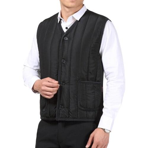 Fashion Men Father Dads Fleece Vest Coat Striped Winter Warm Waistcoat Vest Tops TT@88