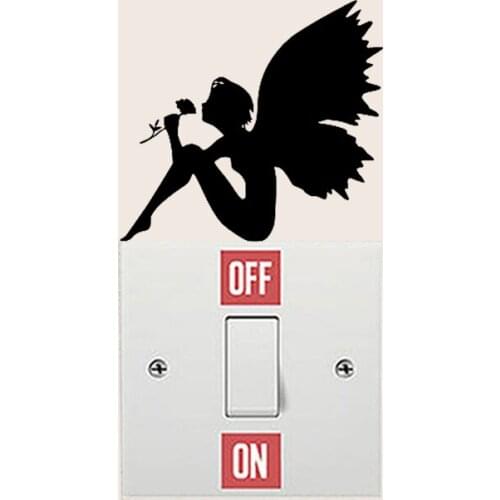 Fashion Cartoon Fairy Light Switch Decal Home Decor Wall Sticker Vinyl 6SS0504