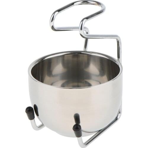 Stainless Steel Shaving Brush Razors Stand Holder Shaving Mug Soap Bowl Set