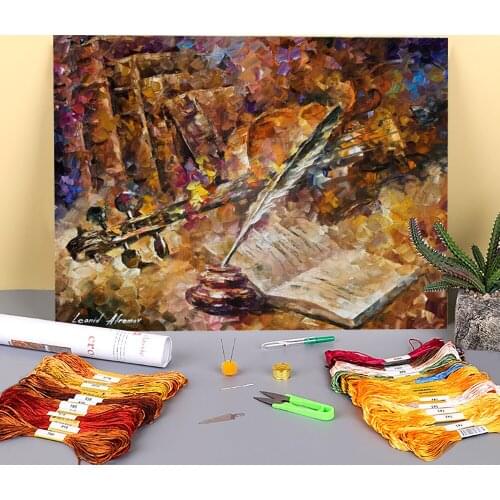 Written Music Printed Water-Soluble Canvas 11CT Cross Stitch Patterns Embroidery DMC Threads Knitting Handiwork Different