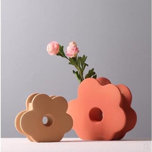 Nordic creative flower model ceramic vase, home office restaurant bar desktop decoration crafts, wedding decoration gift