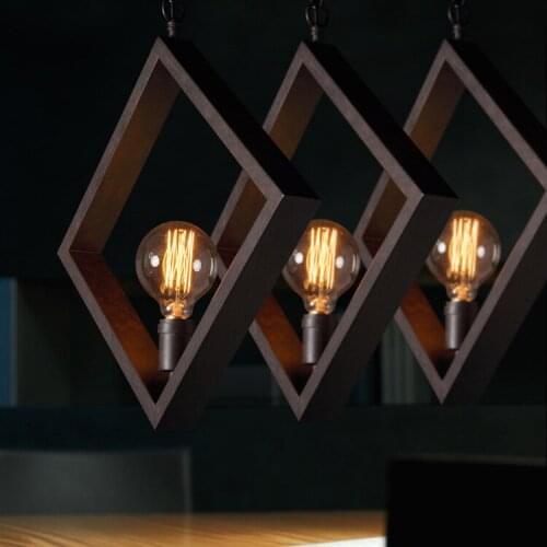 New designer lights American iron Pendant Lights restaurant creative simple loft retro iron frame industrial wind Pendant lamps