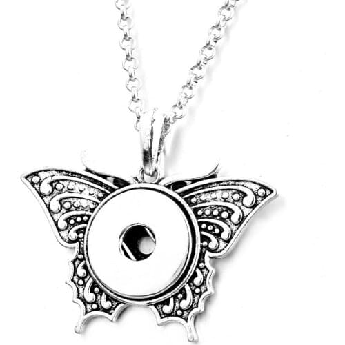 New Snap Button Jewelry Necklaces Silver plated Rhinestone Owl Snap Button Necklace Pendant Snap Jewelry 18mm Snap Buttons