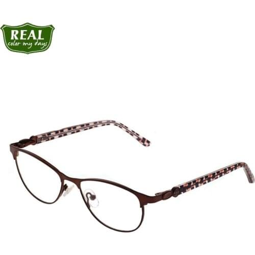 Stainless Steel Frame Cateye Optical Frame Diamante Temple Metal Frame Myopia Men Women Eyewear Accessories
