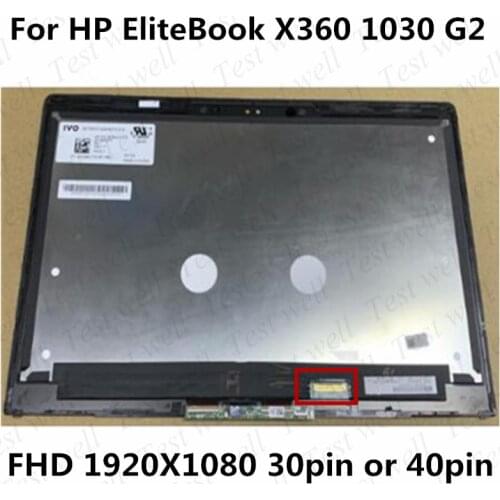 Original 13.3" FHD 1920X1080 for HP EliteBook X360 1030 G2 LCD Screen Touch Digitizer Replacement Assembly 917928-001
