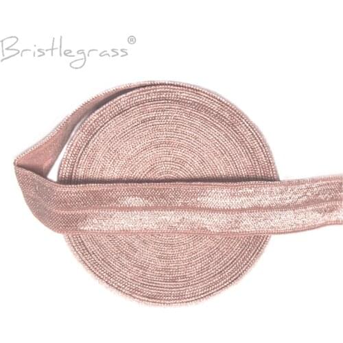 BRISTLEGRASS 5 Yard 5/8" 15mm Pecan Brown Solid FOE Fold Over Elastics Spandex Satin Kids Hairband Headband Lace Trim DIY Sewing