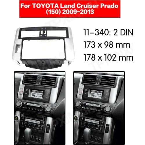 11-340 Car radio Frame Panel for TOYOTA Land Cruiser Prado (150) 2009+ Radio Stereo Fascia Panel Frame Adaptor Fitting Kit 2DIN