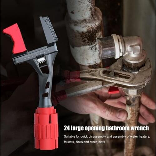 24 In1 Adjustable Wrench Aluminium Alloy large Open Wrench11-90MM Universal Spanner Repair Tool for Water Pipe Screw Bathroom