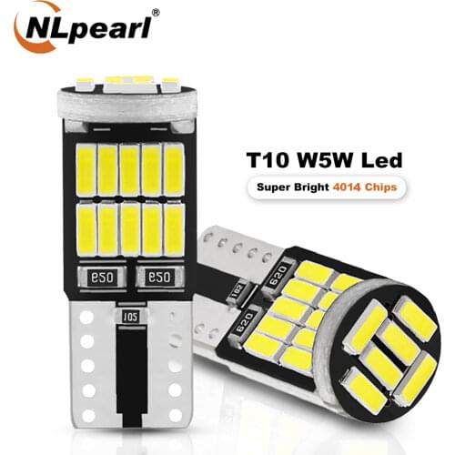 NLpearl 2/4x Signal Lamp T10 W5w Led Canbus 4014 SMD W5w Led 168 194 Auto Clearance Lights Led Reading Interior Light White 12V