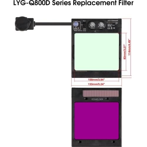 KeyGree Solar Auto Darkening Filter Replaceable ADF for Welding Helmet/Welding Mask of LYG-Q800D Series