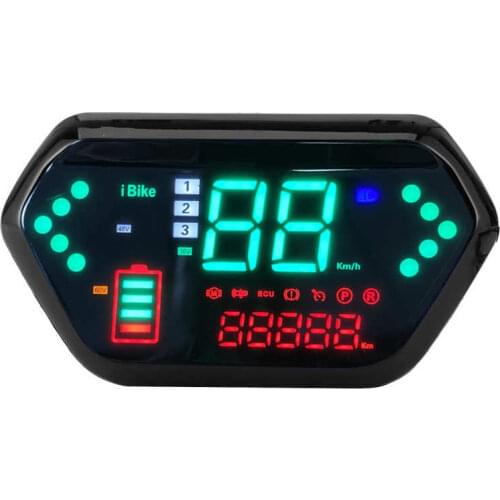 48V/60V Speedometer Odometer Tachometer Digital LCD Display Universal for Electric Motorcycle Gauge