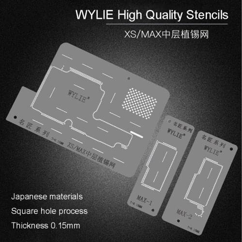 Middle-Level Planting Tin Mesh BGA Reballing Stencil Template For iPhone X/XS/XS MAX Logic Board Middle Frame