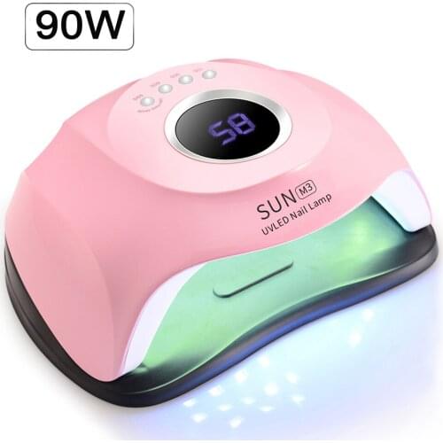 UV Lamp for Manicure Nail Dryer 90W Nail Lamp 45 Lamp Bead Quick Curing UV Gel Nail Polish With Motion sensing LCD Display