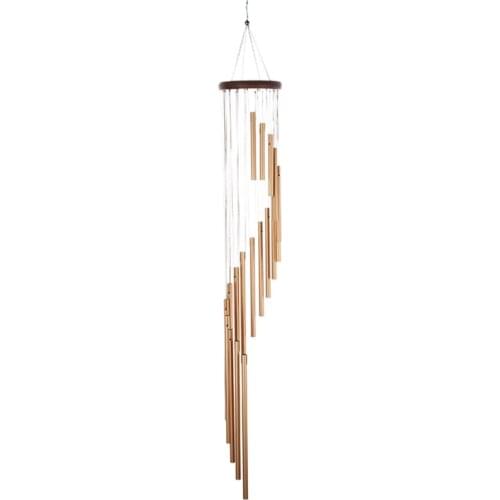 Outdoor 18 Aluminum Alloy Tube Wind Chime with Wooden Board Wall Window Hanging Pendant Decoration Gifts for Party Garden