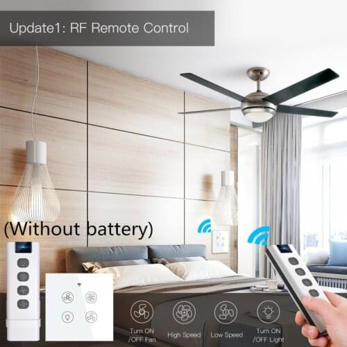 Tuya WiFi+RF 433 Smart Ceiling Fan Light Panel Control Switch Remote Voice Control Compatible With Alexa/Google Home (EU/US)