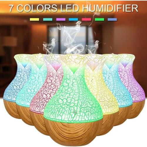 ELOOLE Wood Grain Humidifier Portable Mini Air Humidifier Diffuser Purifier Aromatherapy Atomizer With Light For Home Car Office